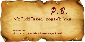 Pölöskei Boglárka névjegykártya